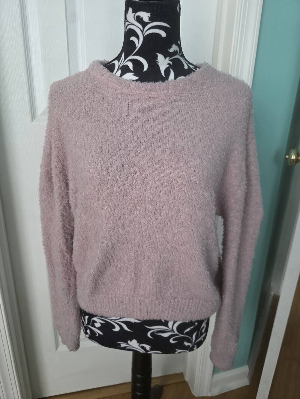 Divided Dusty Pink Fuzzy Crewneck Sweater